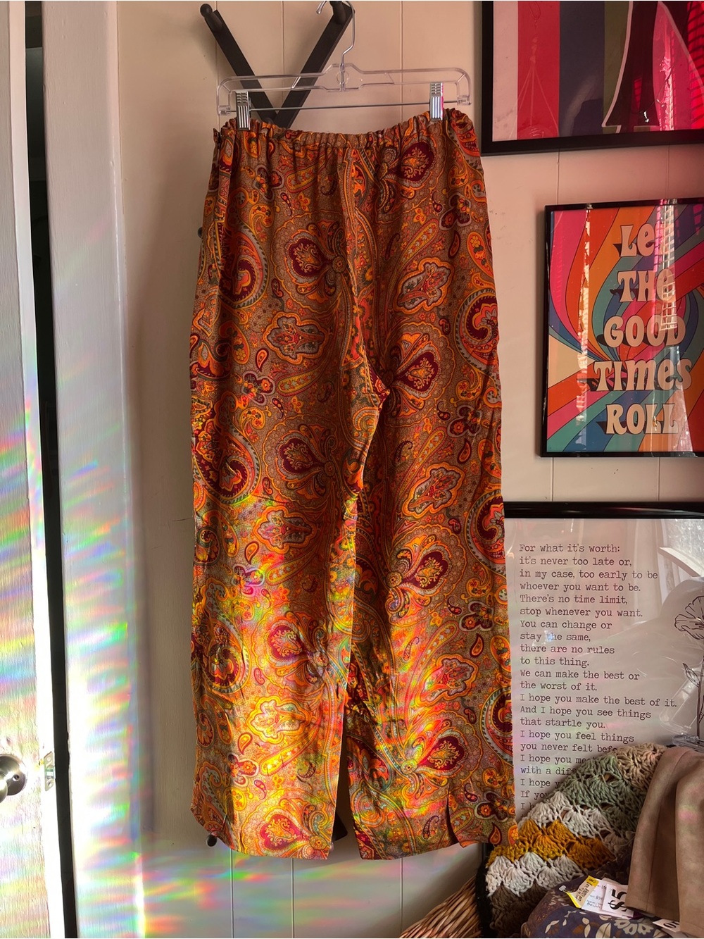 Adrienne Vittadini Orange Paisley Wide-Leg Pants - Picture 6 of 6